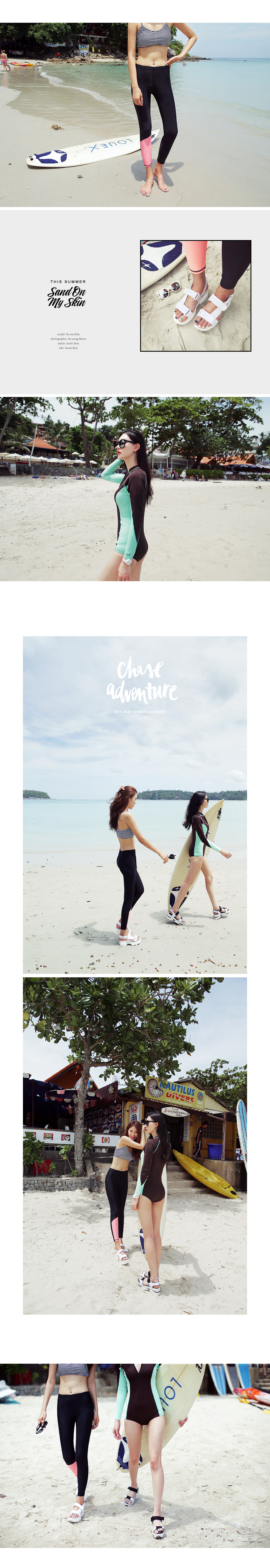 UPF50+サイドラインジップアップワンピース水着・全2色 | DHOLIC | 詳細画像6