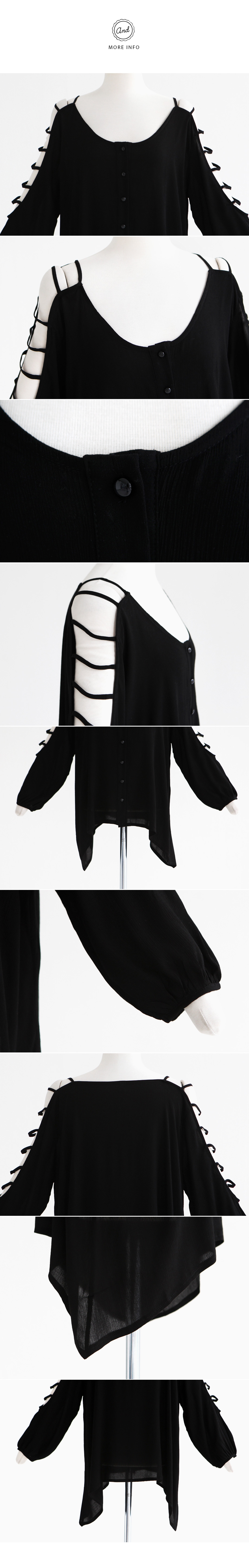 <font color=red><b>●●雑誌JELLY10月号掲載●●</b></font>ストラップショルダースリットアンバランスブラウス・全2色 | DHOLIC | 詳細画像10