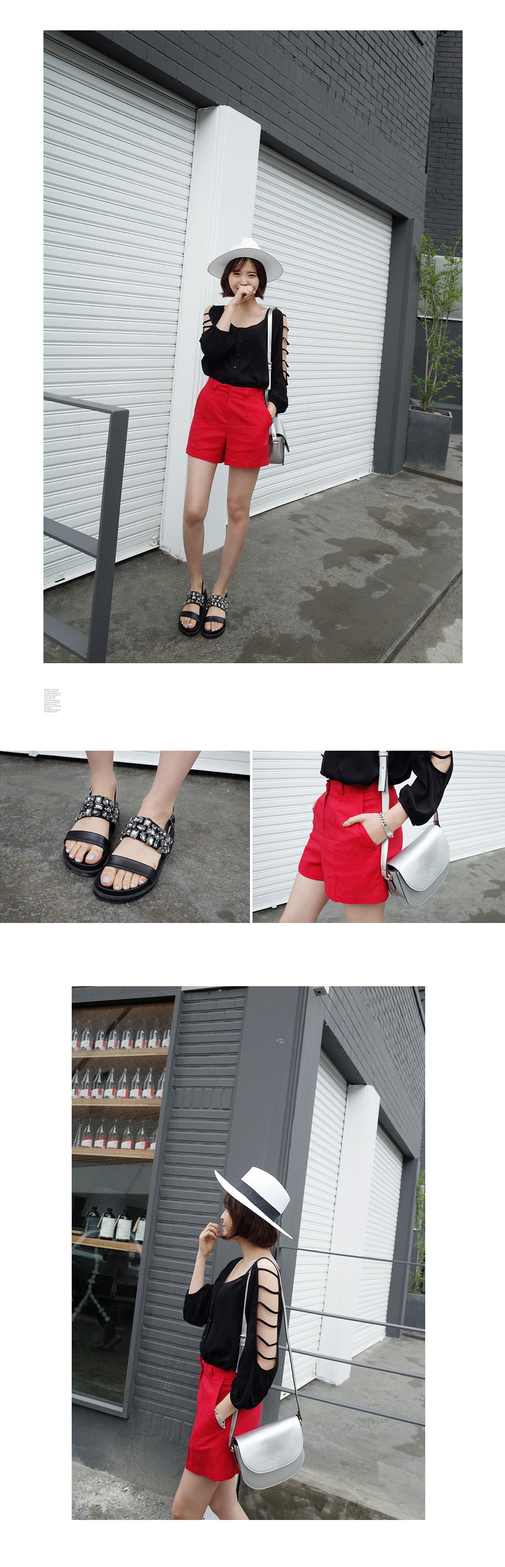 <font color=red><b>●●雑誌JELLY10月号掲載●●</b></font>ストラップショルダースリットアンバランスブラウス・全2色 | DHOLIC | 詳細画像7