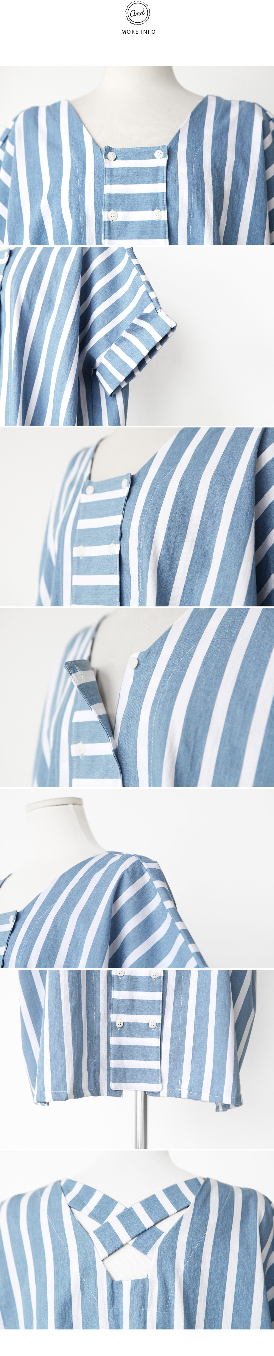 ダブルボタンストライプワンピース・全2色 | レディースファッション