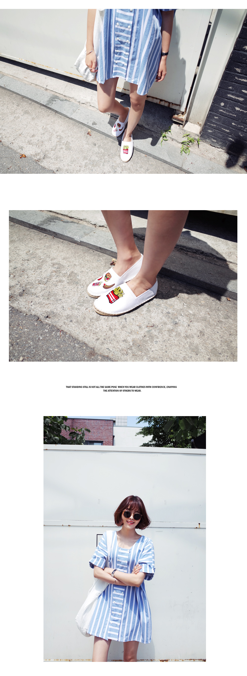 ダブルボタンストライプワンピース・全2色 | レディースファッション