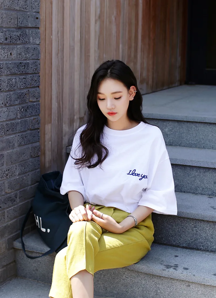 I LOVE YOU バストプリントTシャツ・全4色 | DHOLIC | 詳細画像1