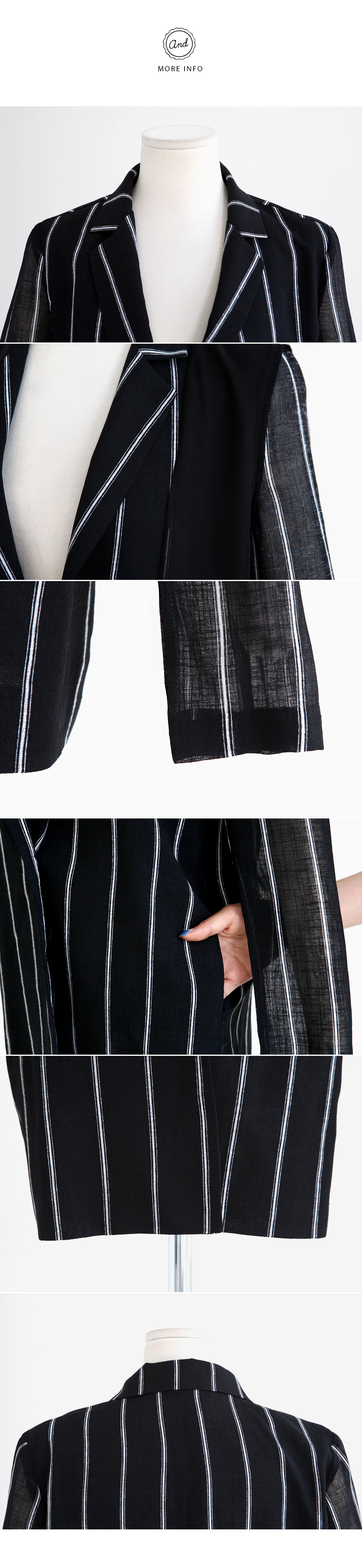 ストライプシースルースリーブジャケット・全2色 | DHOLIC | 詳細画像9