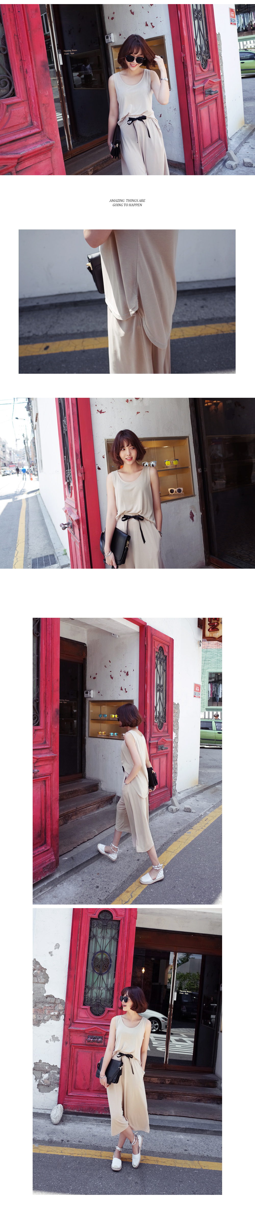 モダールルーズタンクトップ&ワイドパンツセットアップ・全3色 | DHOLIC | 詳細画像3