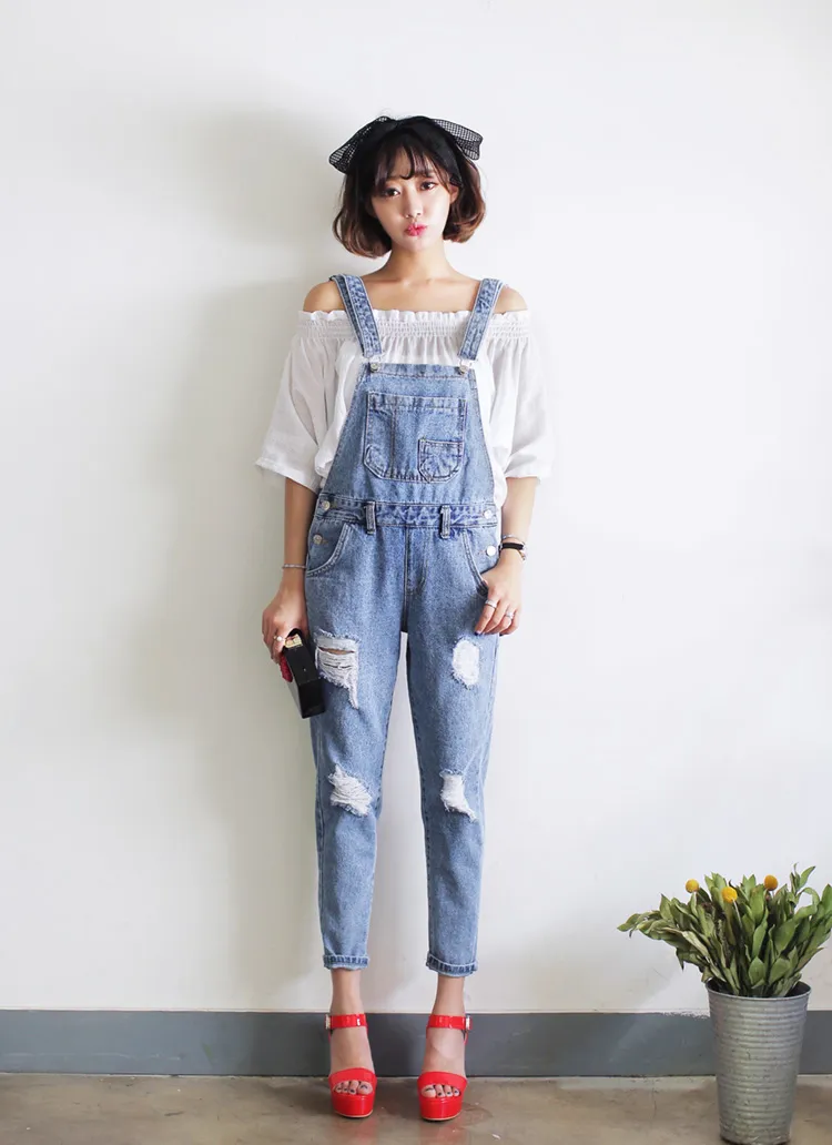 4652ダメージブルーサロペット・全2色 | DHOLIC | 詳細画像1