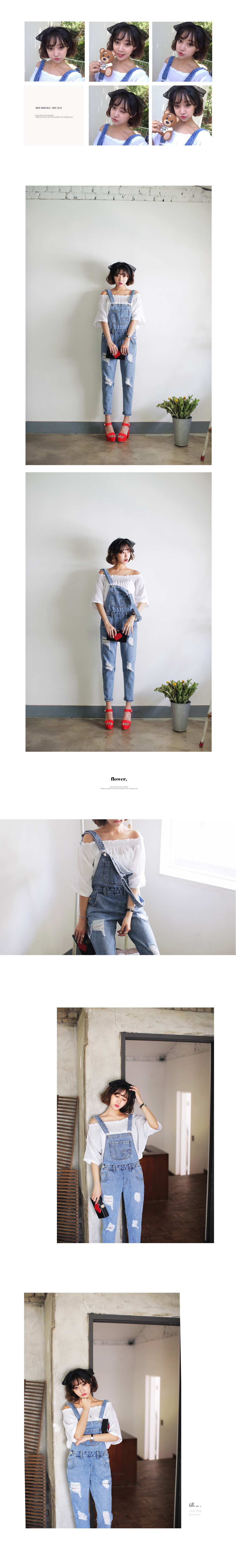 4652ダメージブルーサロペット・全2色 | DHOLIC | 詳細画像2