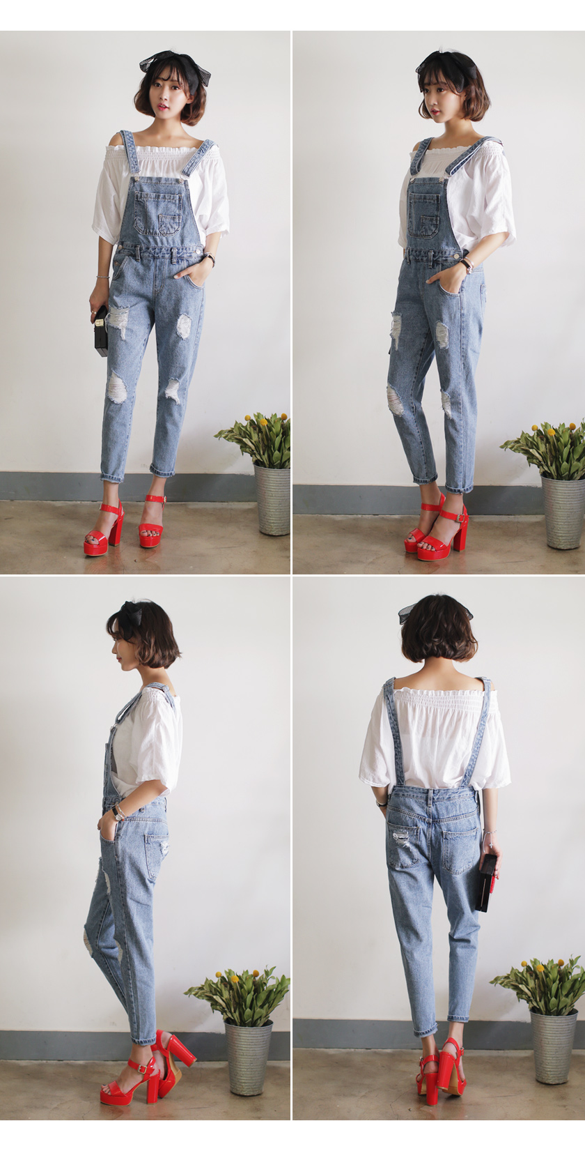 4652ダメージブルーサロペット・全2色 | DHOLIC | 詳細画像5