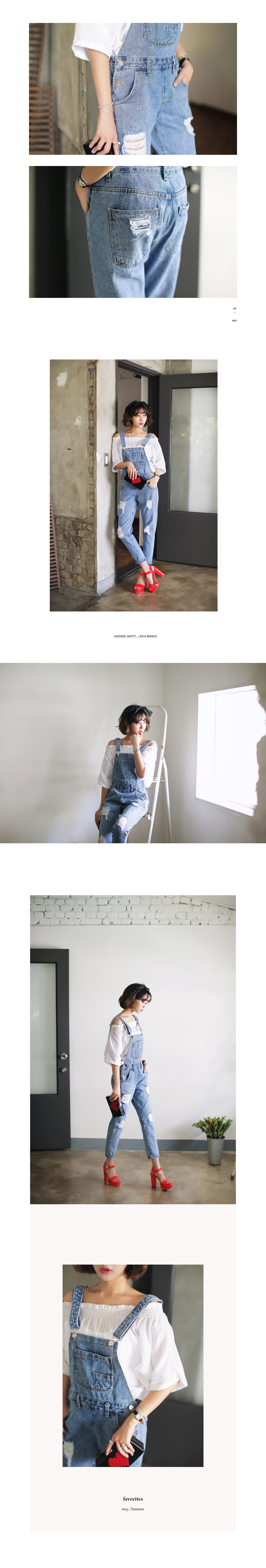 4652ダメージブルーサロペット・全2色 | DHOLIC | 詳細画像3