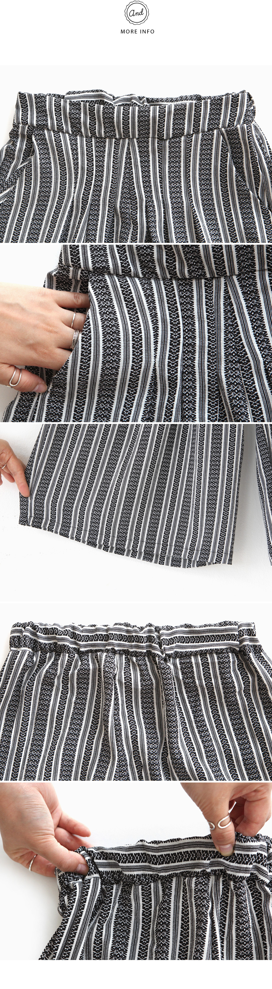 <font color=red><b>●●雑誌mer10月号掲載●●</b></font>ブラックトーンユニークストライプワイドパンツ・全1色 | DHOLIC | 詳細画像9