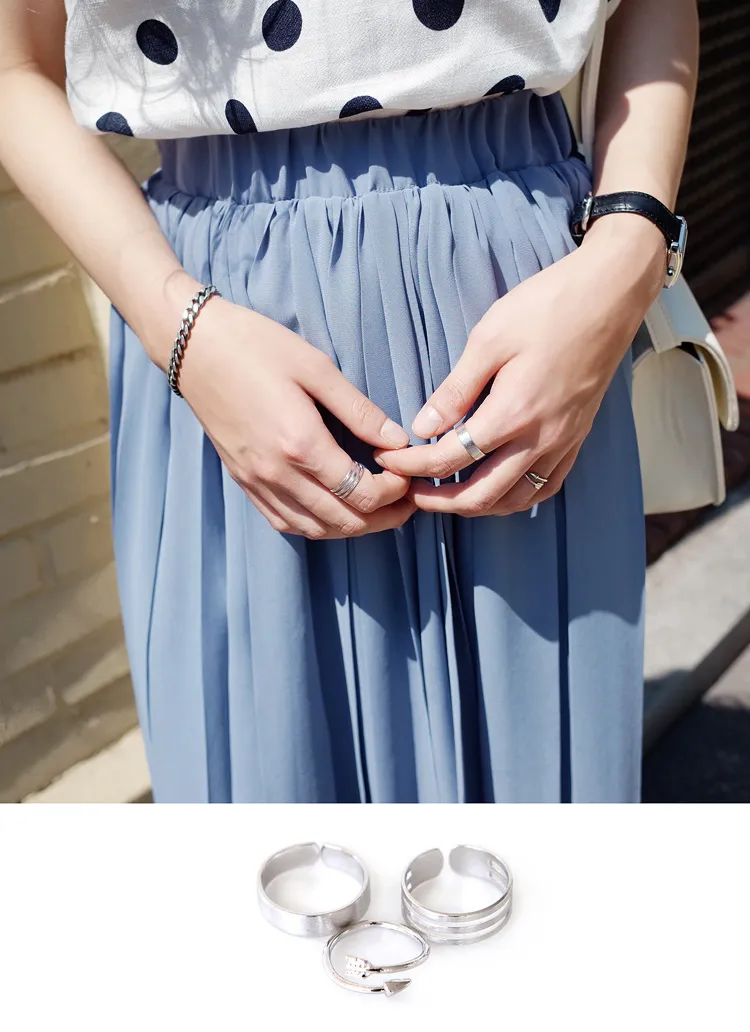 3デザインシルバーリングセット・全1色 | DHOLIC | 詳細画像1