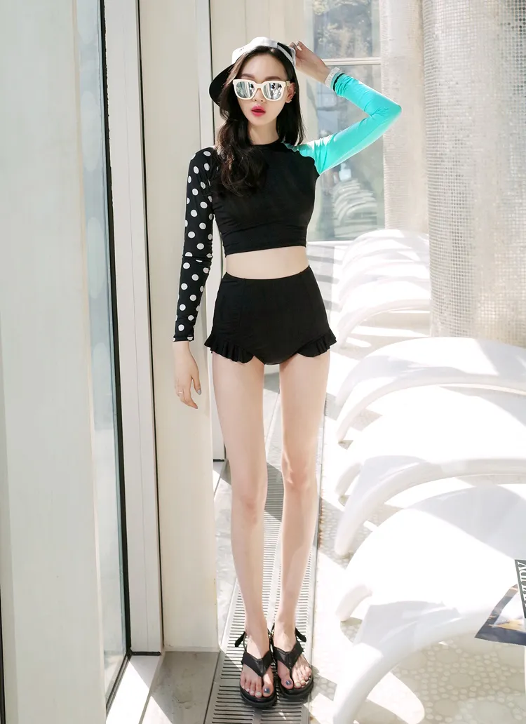 UPF50＋ドットスリーブラッシュガードセット・全2色 | DHOLIC | 詳細画像1