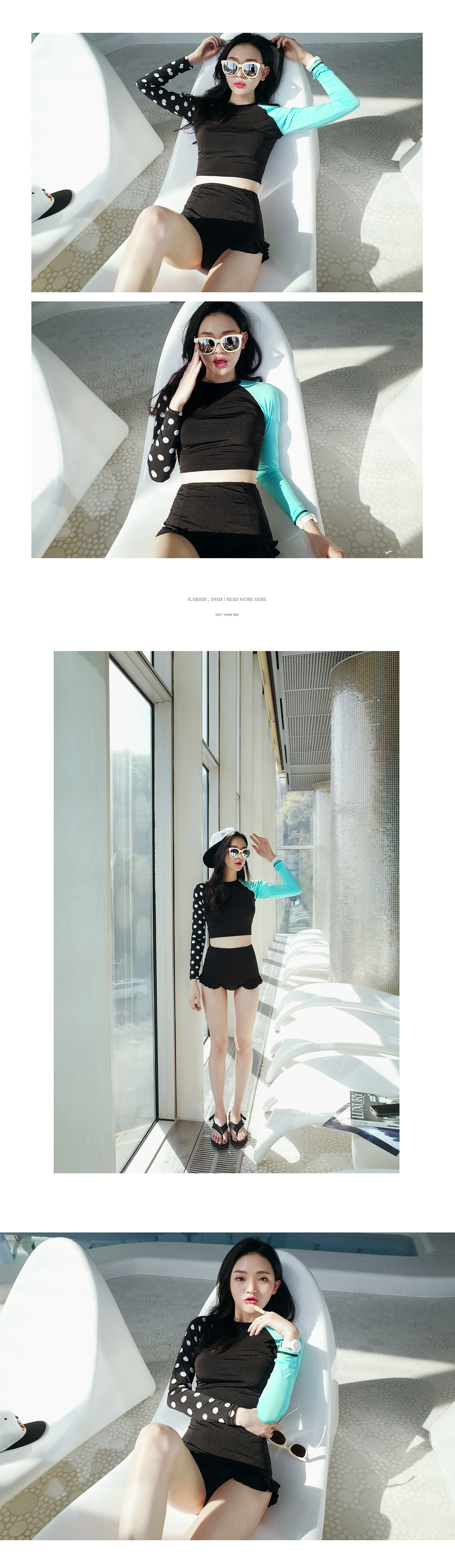 UPF50＋ドットスリーブラッシュガードセット・全2色 | DHOLIC | 詳細画像12