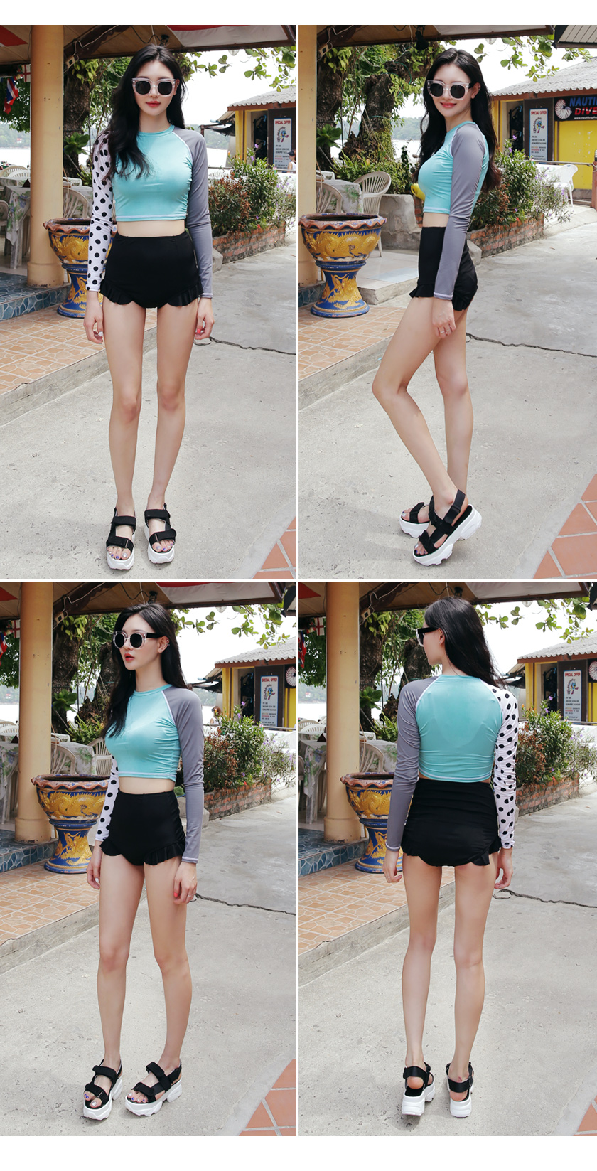 UPF50＋ドットスリーブラッシュガードセット・全2色 | DHOLIC | 詳細画像15