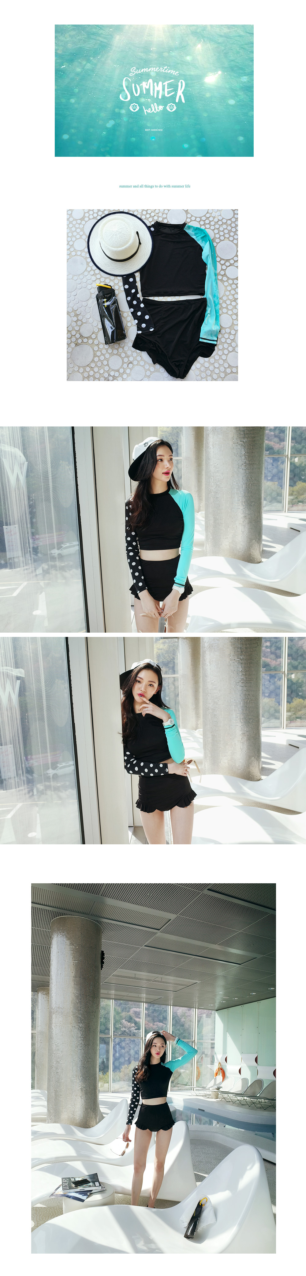 UPF50＋ドットスリーブラッシュガードセット・全2色 | DHOLIC | 詳細画像7