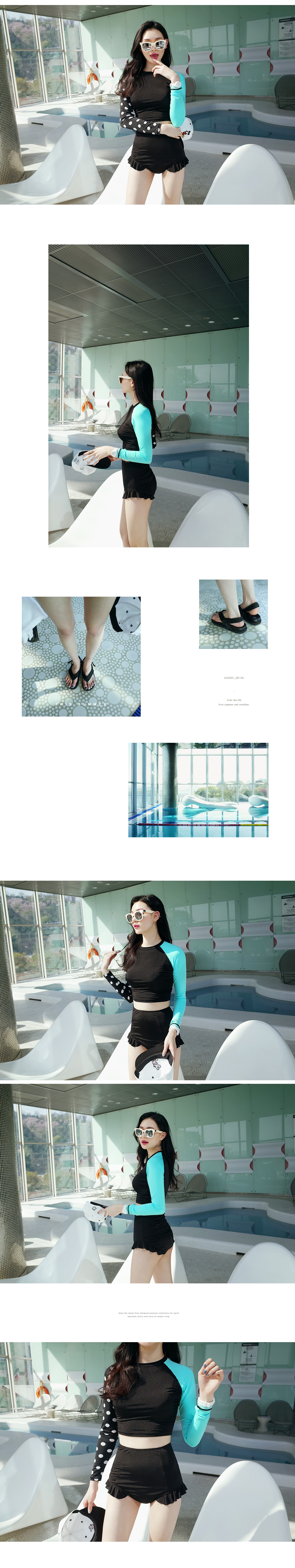 UPF50＋ドットスリーブラッシュガードセット・全2色 | DHOLIC | 詳細画像9