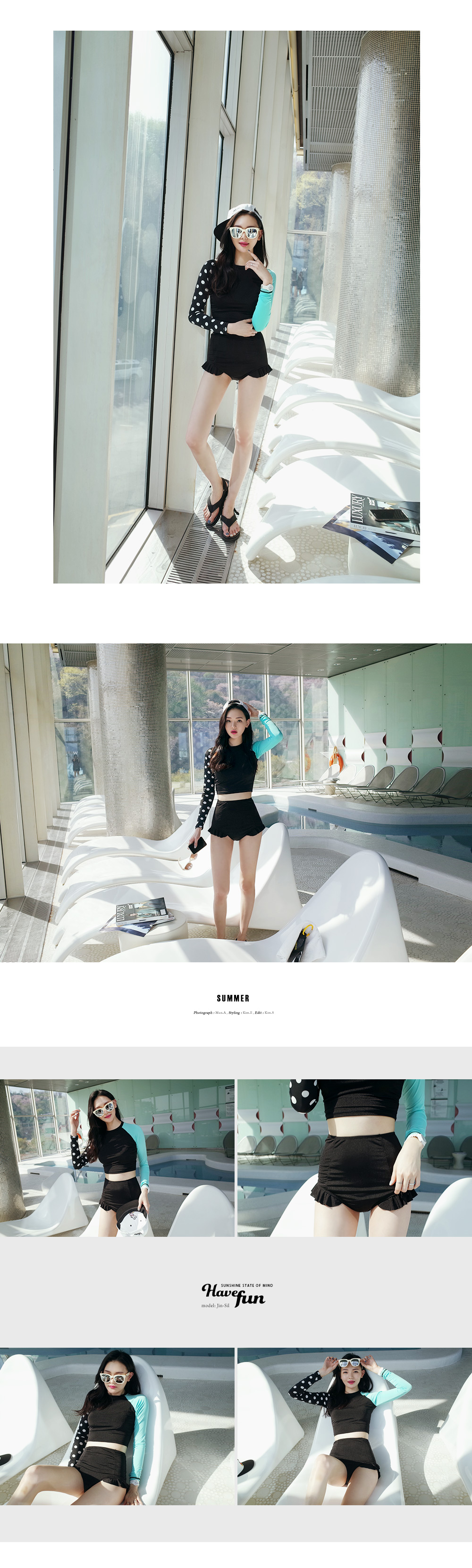 UPF50＋ドットスリーブラッシュガードセット・全2色 | DHOLIC | 詳細画像10