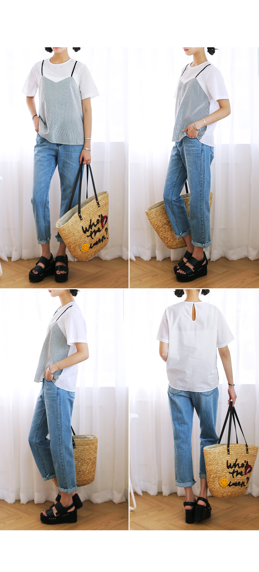 レイヤード風プリント半袖Tシャツ・全2色 | DHOLIC | 詳細画像5