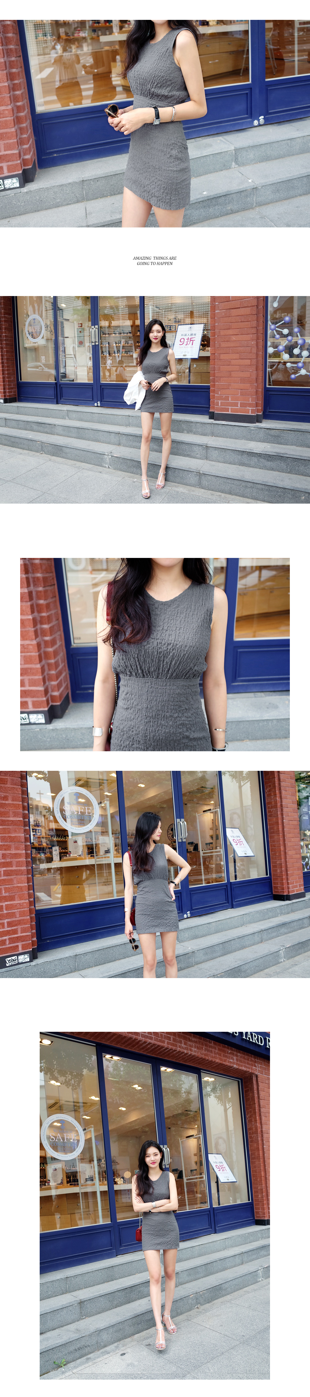 シャーリングタイトミニワンピース・全2色 | DHOLIC | 詳細画像2