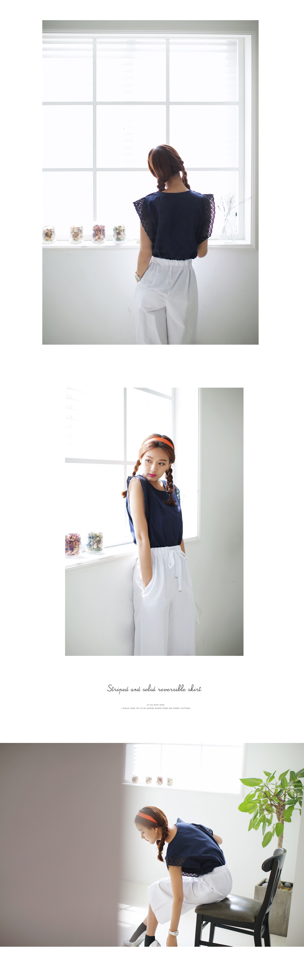 <font color=red><b>●●雑誌JESSICA by Bramo vol.1掲載●●</b></font>ラウンドネックパンチングスリーブブラウス・全4色 | DHOLIC | 詳細画像4