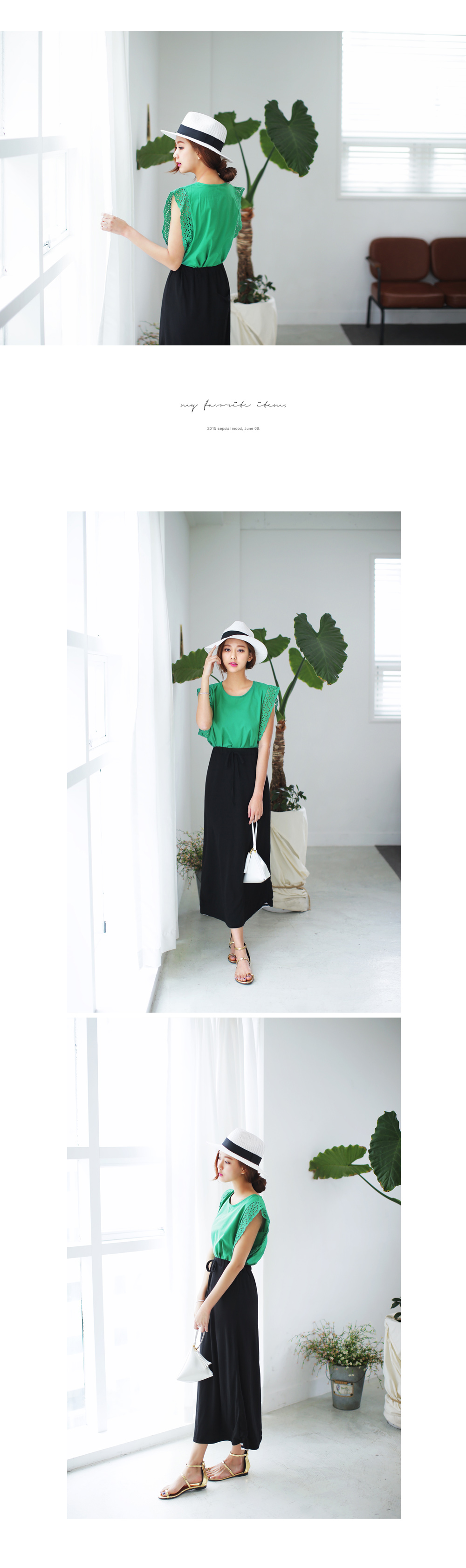 <font color=red><b>●●雑誌JESSICA by Bramo vol.1掲載●●</b></font>ラウンドネックパンチングスリーブブラウス・全4色 | DHOLIC | 詳細画像5