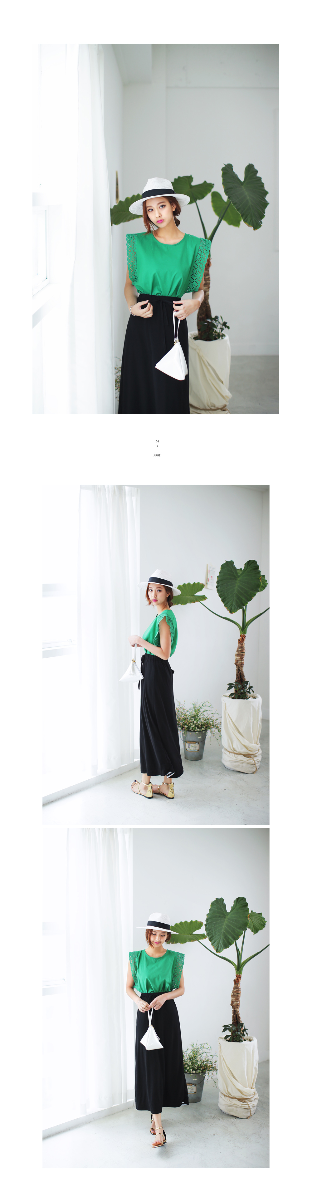 <font color=red><b>●●雑誌JESSICA by Bramo vol.1掲載●●</b></font>ラウンドネックパンチングスリーブブラウス・全4色 | DHOLIC | 詳細画像7