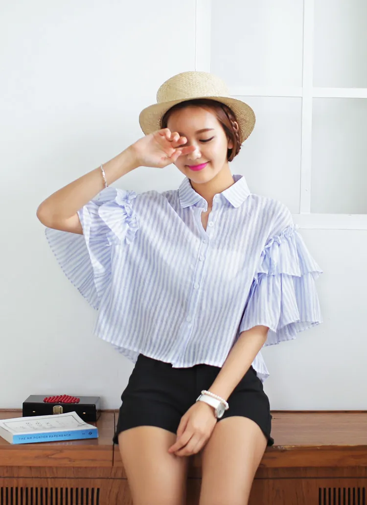 ティアードスリーブストライプシャツ・全3色 | DHOLIC | 詳細画像1