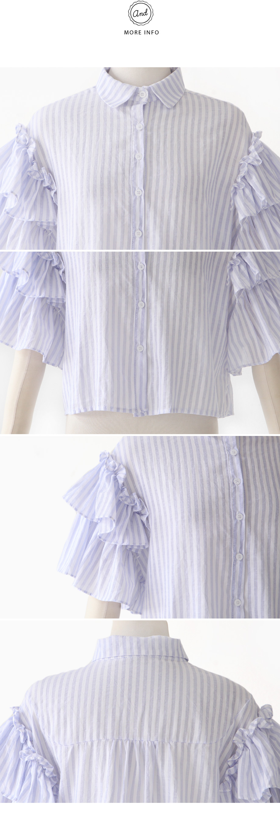 ティアードスリーブストライプシャツ・全3色 | DHOLIC | 詳細画像6