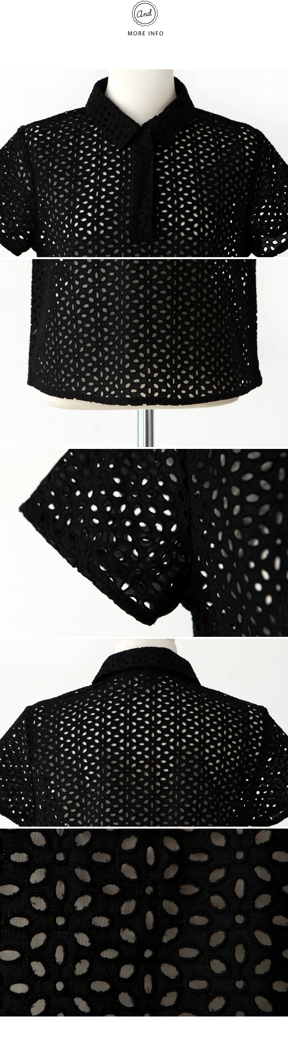 パンチングレースシャツ・全2色 | DHOLIC | 詳細画像6