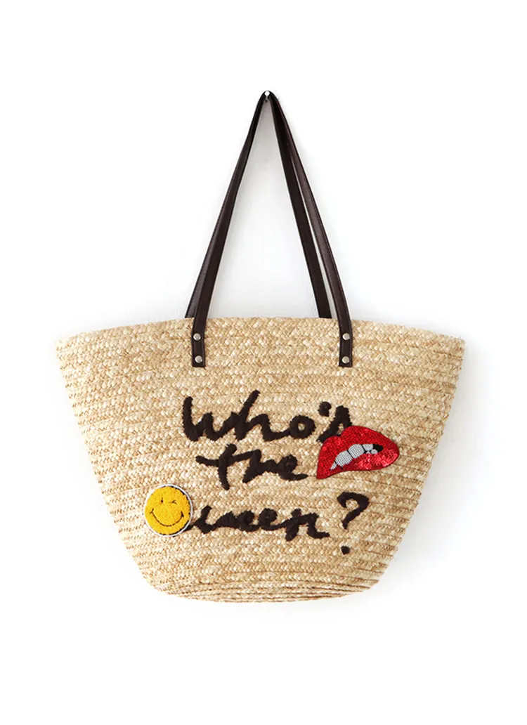 ワッペンポイントレタリングかごバッグ・全1色 | DHOLIC | 詳細画像1