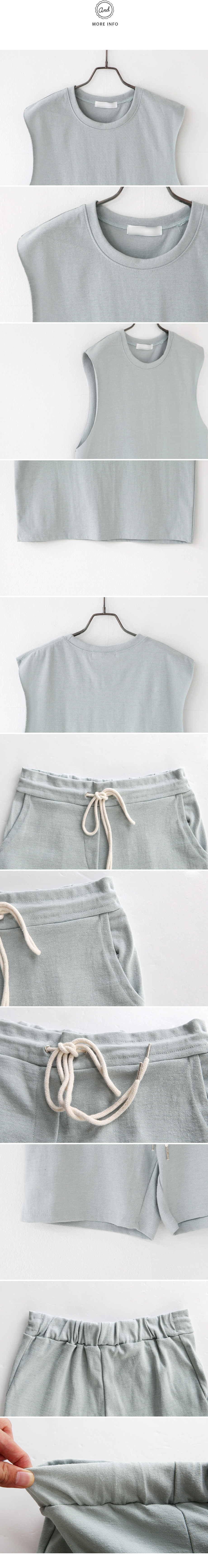 ワイドアームホールスリーブレス&ショートパンツセットアップ・全3色 | DHOLIC | 詳細画像9