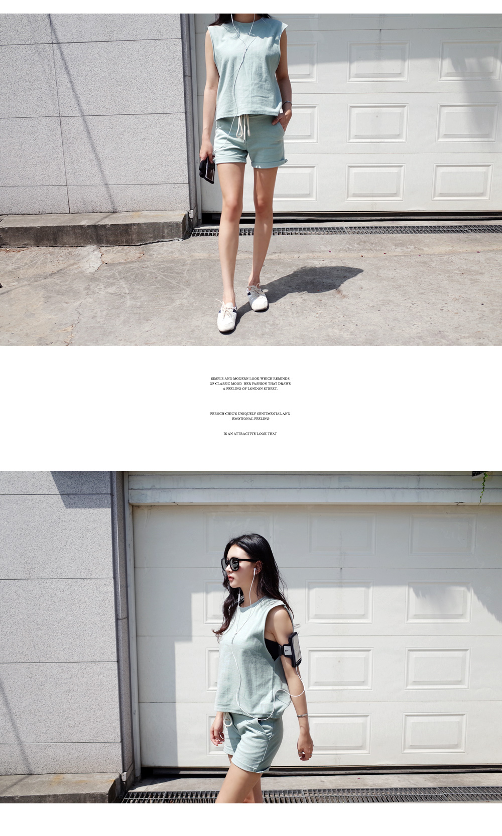 ワイドアームホールスリーブレス&ショートパンツセットアップ・全3色 | DHOLIC | 詳細画像7