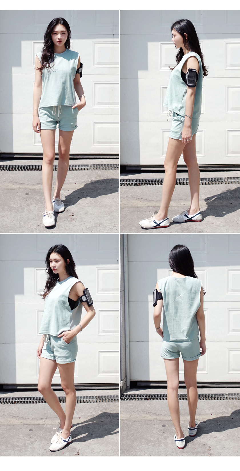 ワイドアームホールスリーブレス&ショートパンツセットアップ・全3色 | DHOLIC | 詳細画像8