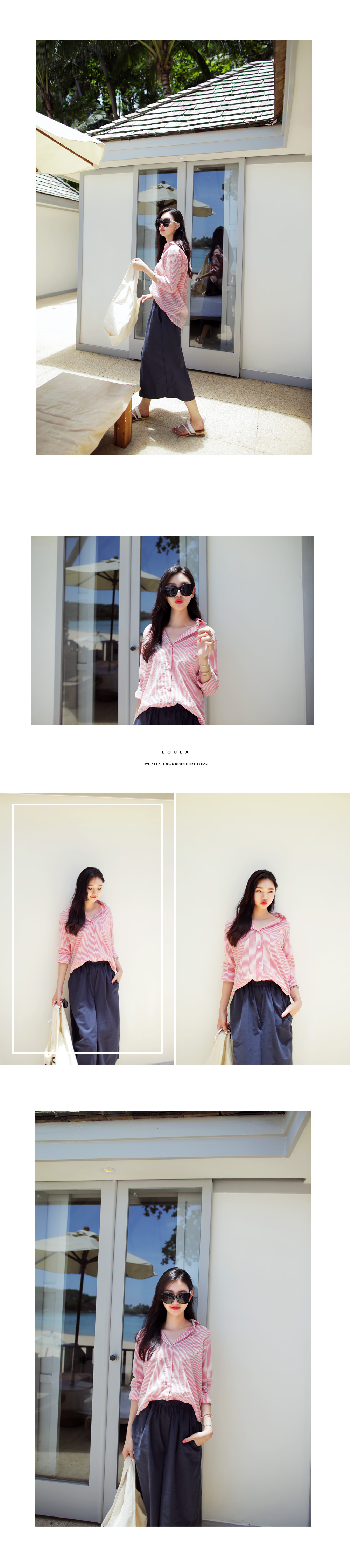 ストライププリントオーバーシャツ・全5色 | DHOLIC | 詳細画像5