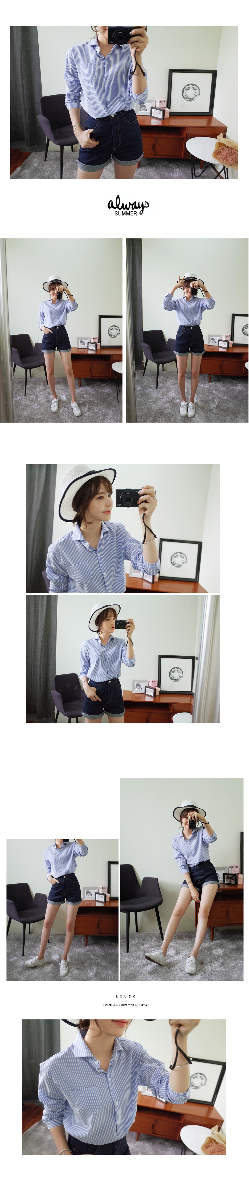 ストライププリントオーバーシャツ・全5色 | DHOLIC | 詳細画像7