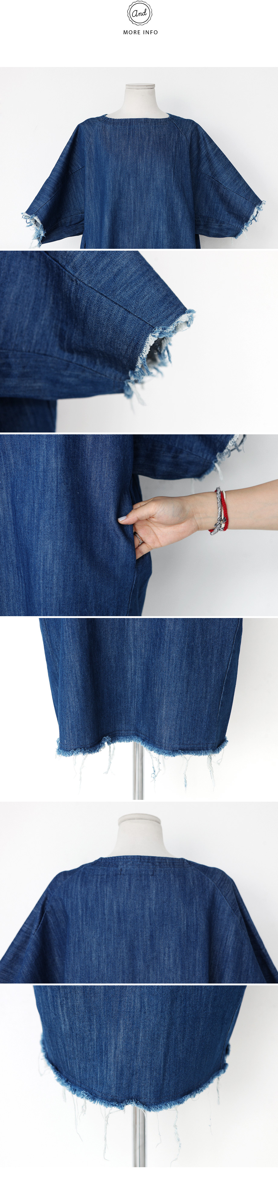 ラフカットデニム半袖ワンピース・全2色 | DHOLIC | 詳細画像10
