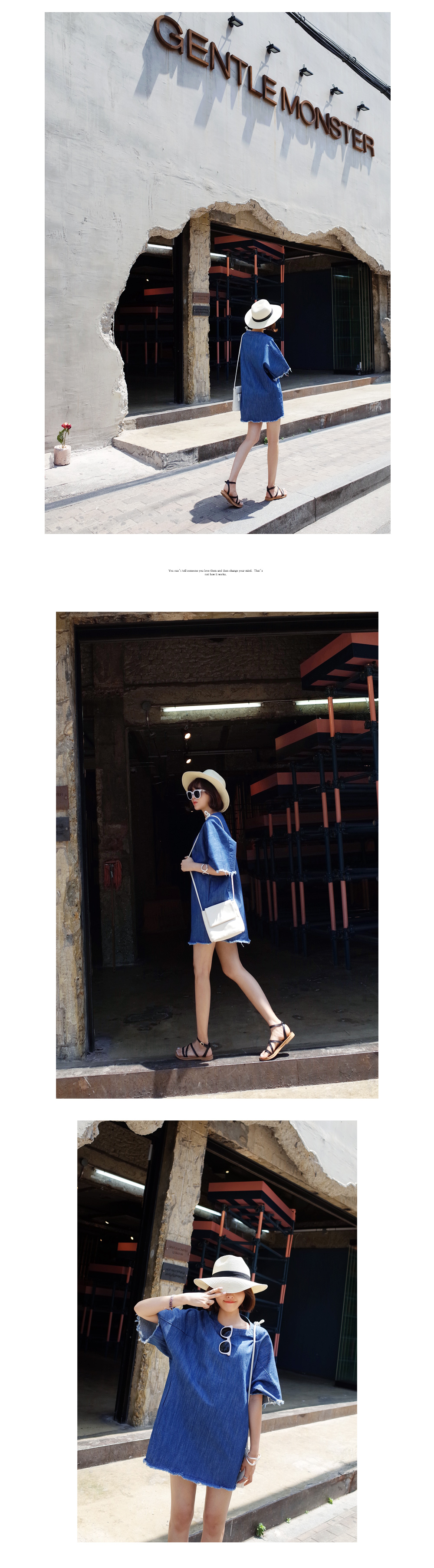 ラフカットデニム半袖ワンピース・全2色 | DHOLIC | 詳細画像6