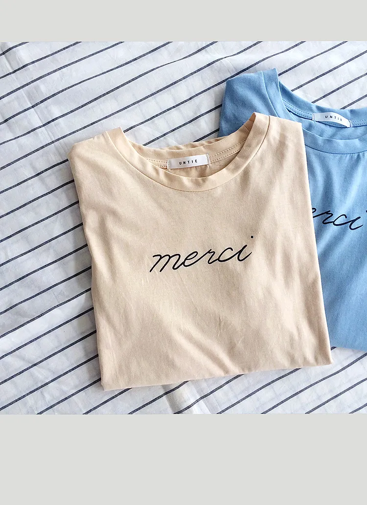 merci ロゴTシャツ・全4色 | DHOLIC | 詳細画像1