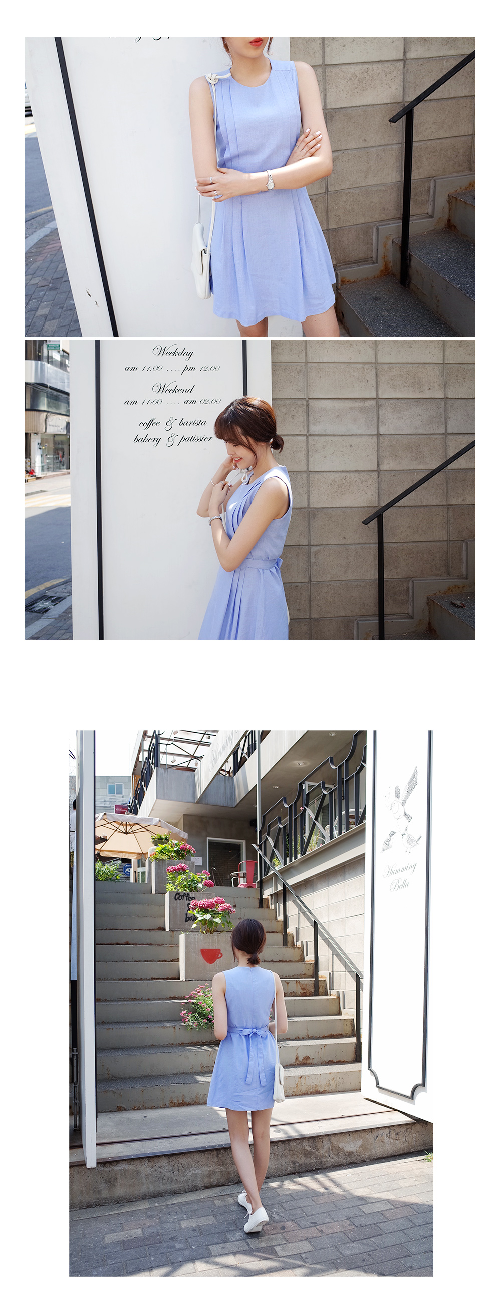 バックリボンタックAラインワンピース・全3色 | DHOLIC | 詳細画像3