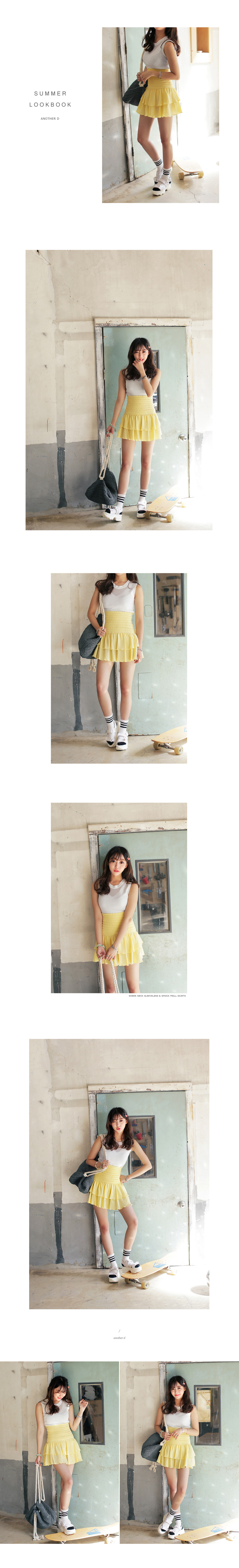 Vネック切替シースルーノースリーブニット・全5色 | DHOLIC | 詳細画像2