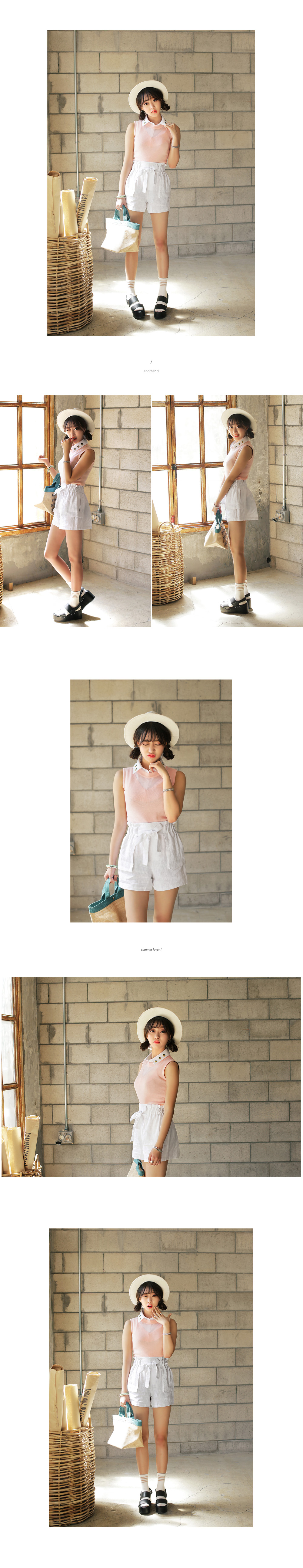 Vネック切替シースルーノースリーブニット・全5色 | DHOLIC | 詳細画像5