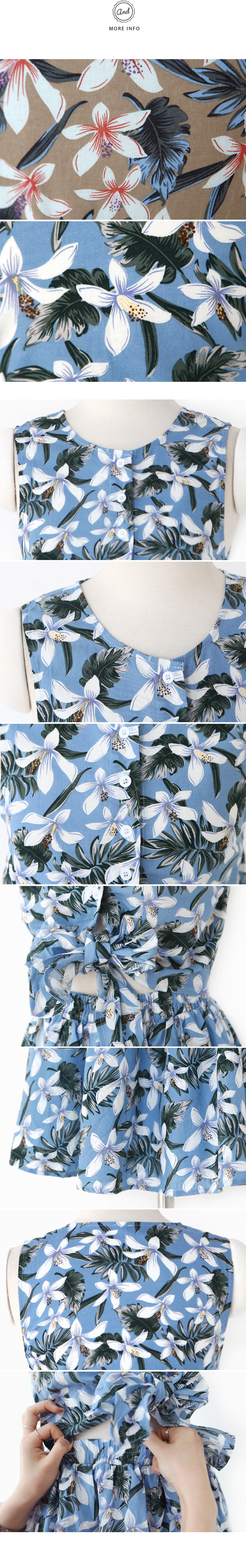 ボタニカルプリントウエストスリットワンピース・全2色 | DHOLIC | 詳細画像5