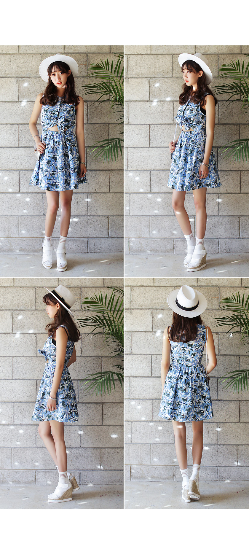 ボタニカルプリントウエストスリットワンピース・全2色 | DHOLIC | 詳細画像4