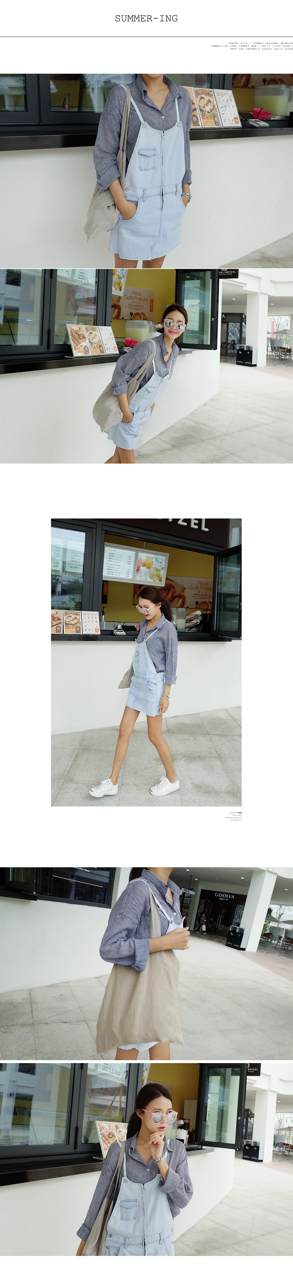 ジップアップデニムサロペット・全2色 | DHOLIC | 詳細画像2