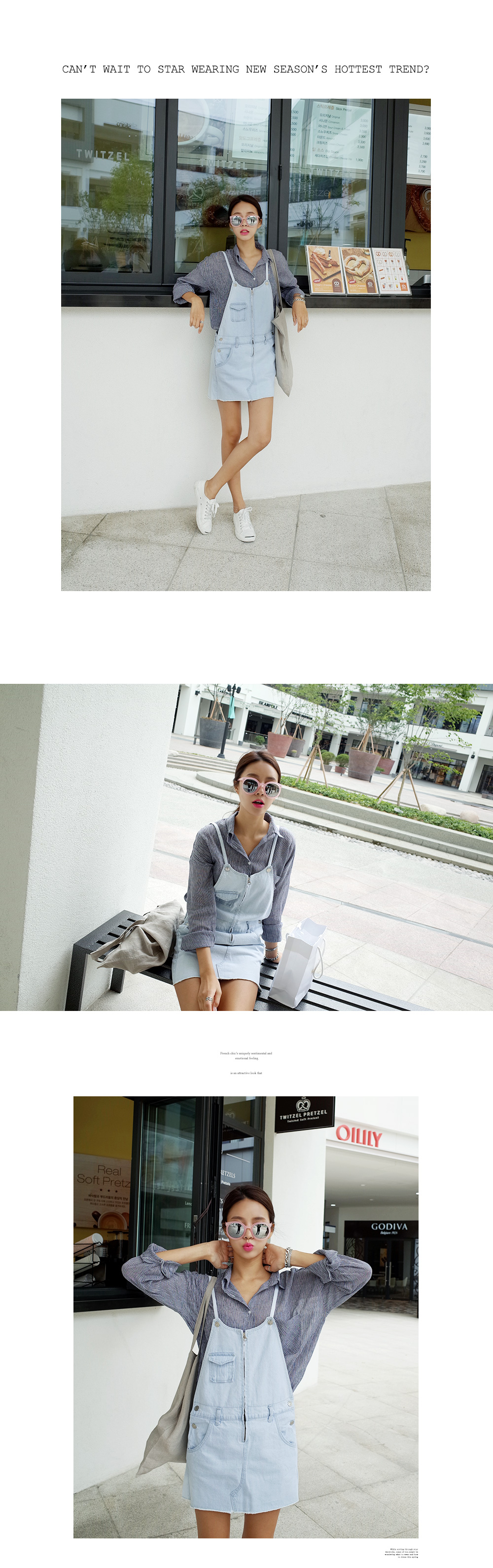 ジップアップデニムサロペット・全2色 | DHOLIC | 詳細画像4