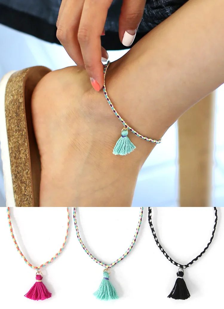 タッセルカラフルアンクレット・全3色 | DHOLIC PLUS | 詳細画像1