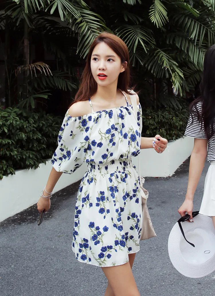 フラワープリント3WAYオフショルダーワンピース・全2色 | DHOLIC | 詳細画像1