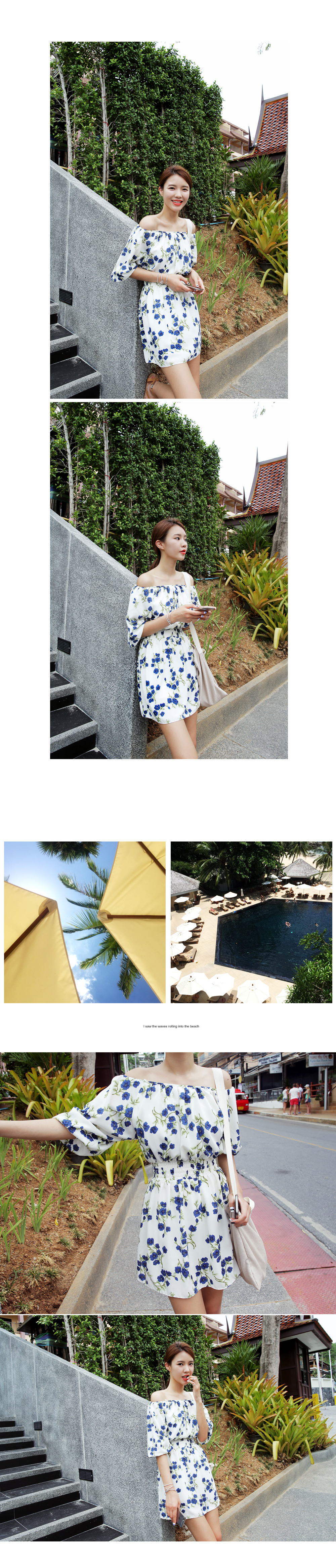 フラワープリント3WAYオフショルダーワンピース・全2色 | DHOLIC | 詳細画像6