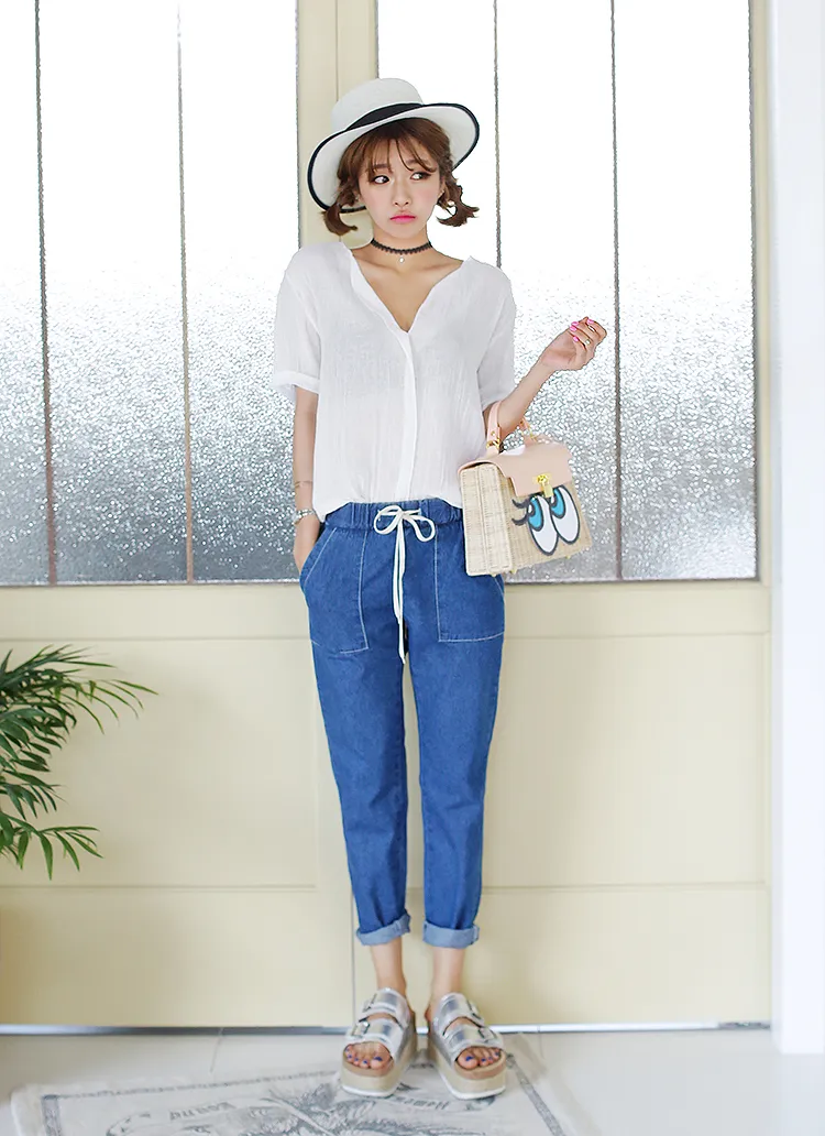 <font color=red><b>●●雑誌mer12月号掲載●●</b></font>イージーデニムバギーパンツ・全1色 | DHOLIC | 詳細画像1