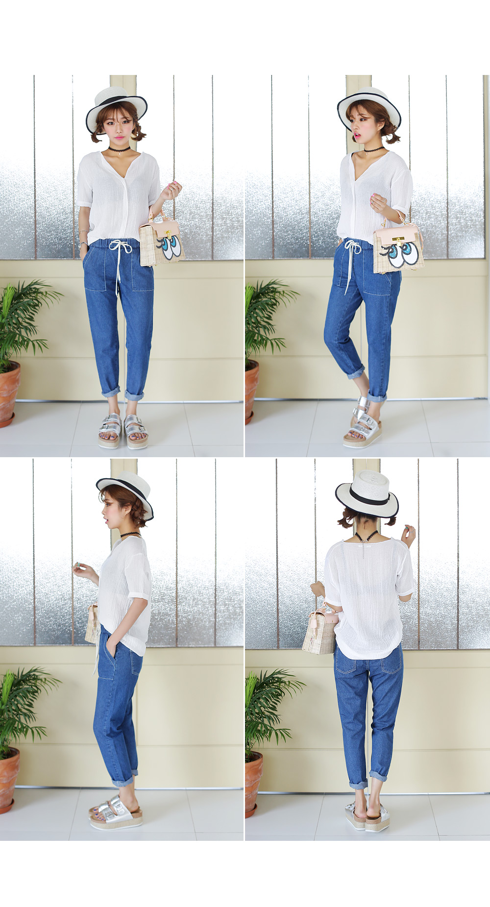 <font color=red><b>●●雑誌mer12月号掲載●●</b></font>イージーデニムバギーパンツ・全1色 | DHOLIC | 詳細画像4