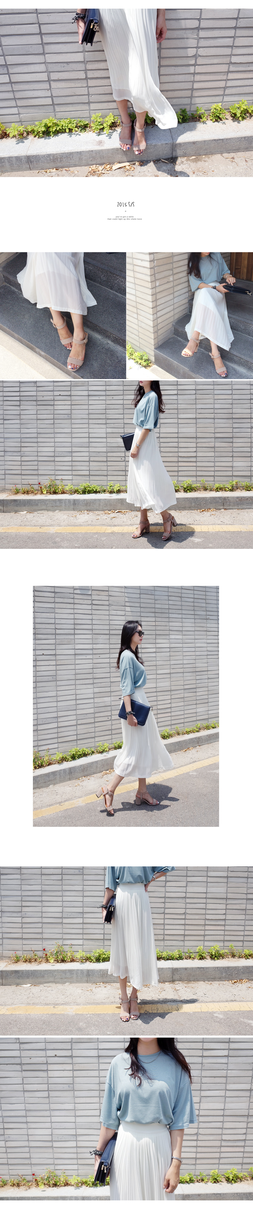 ウエストゴムシフォンプリーツミモレスカート・全4色 | DHOLIC | 詳細画像3